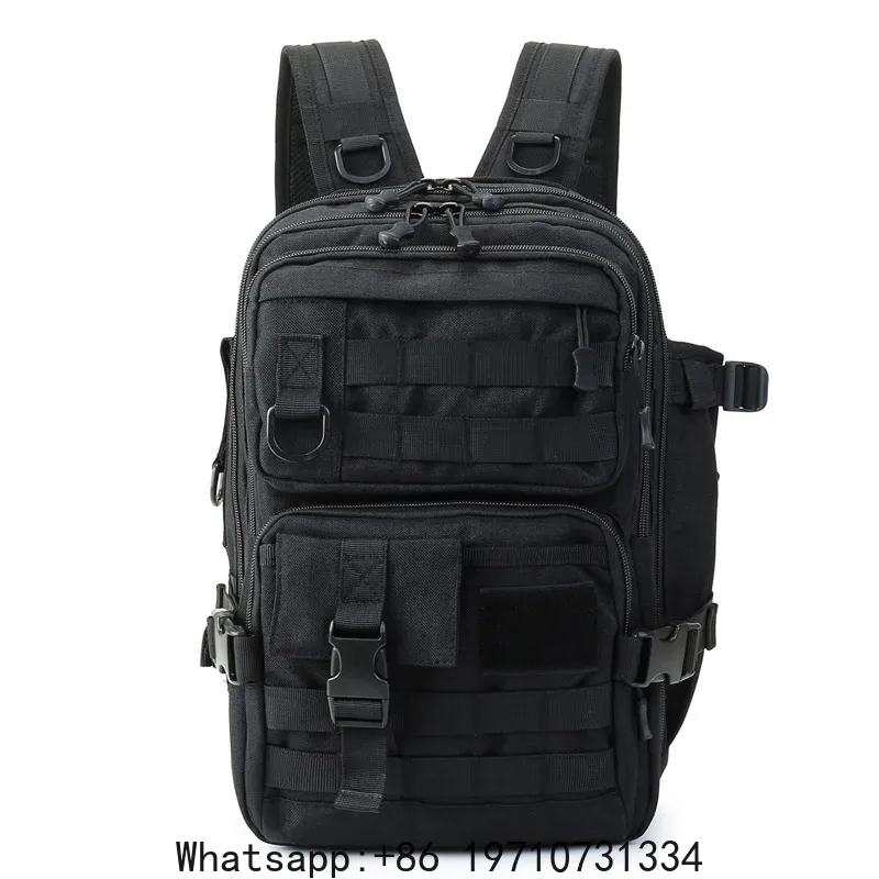 Hiking Backpack Waterproof - 1000D防水バックパックタックル収納バッグ、ダブルショルダースリングバッグ、アウトドアフィッシング、ハンティング、ハイキング用