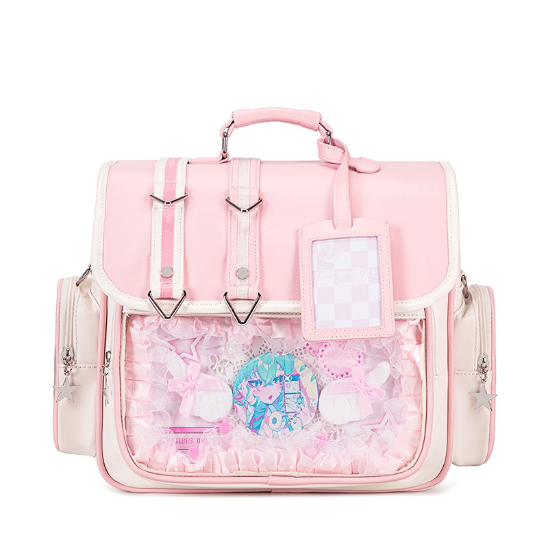 Fashion Backpack Women - 日本のランドセル青少年女子ハンドヘルドブックバッグかわいいバックパック JK 制服バッグ痛みバッグ大容量クロスボディバッグ女の子のための