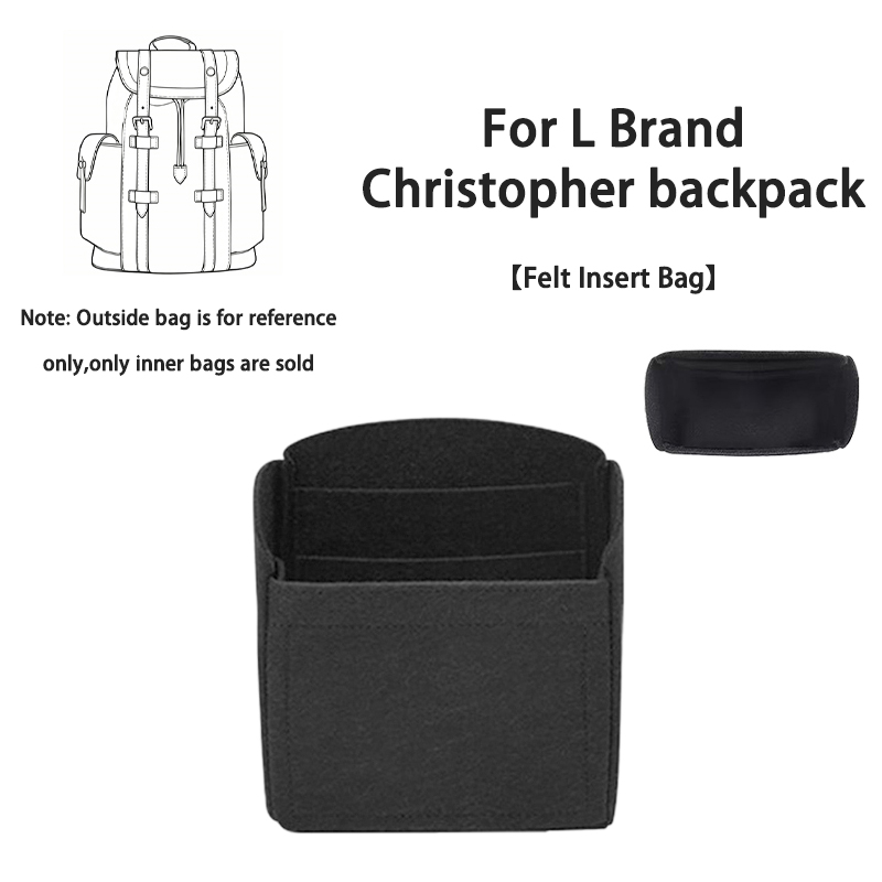 Backpack Insert Organizer - EverToner 新しいフェルトハンドバッグインサートオーガナイザー L ブランドクリストファーバックパック用大容量化粧収納バッグインナーライナー