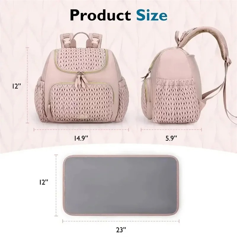 大容量マタニティおむつバッグバックパックニット柄ベビーおむつ - Backpack Diaper Bag のレビューと価格