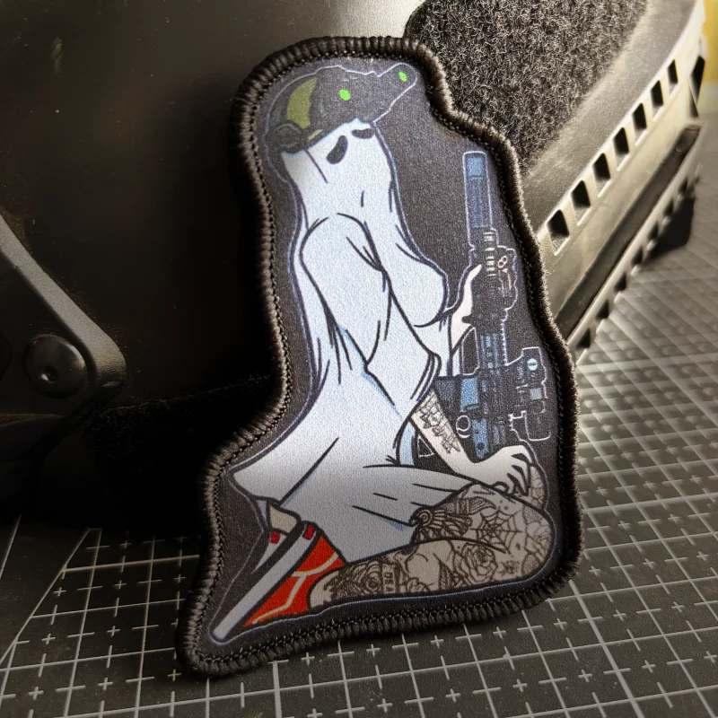 美しい女戦士戦術パッチ腕章士気バッジ印刷ゴーストガールパッチ - Urban Backpack Tactical のレビューと価格