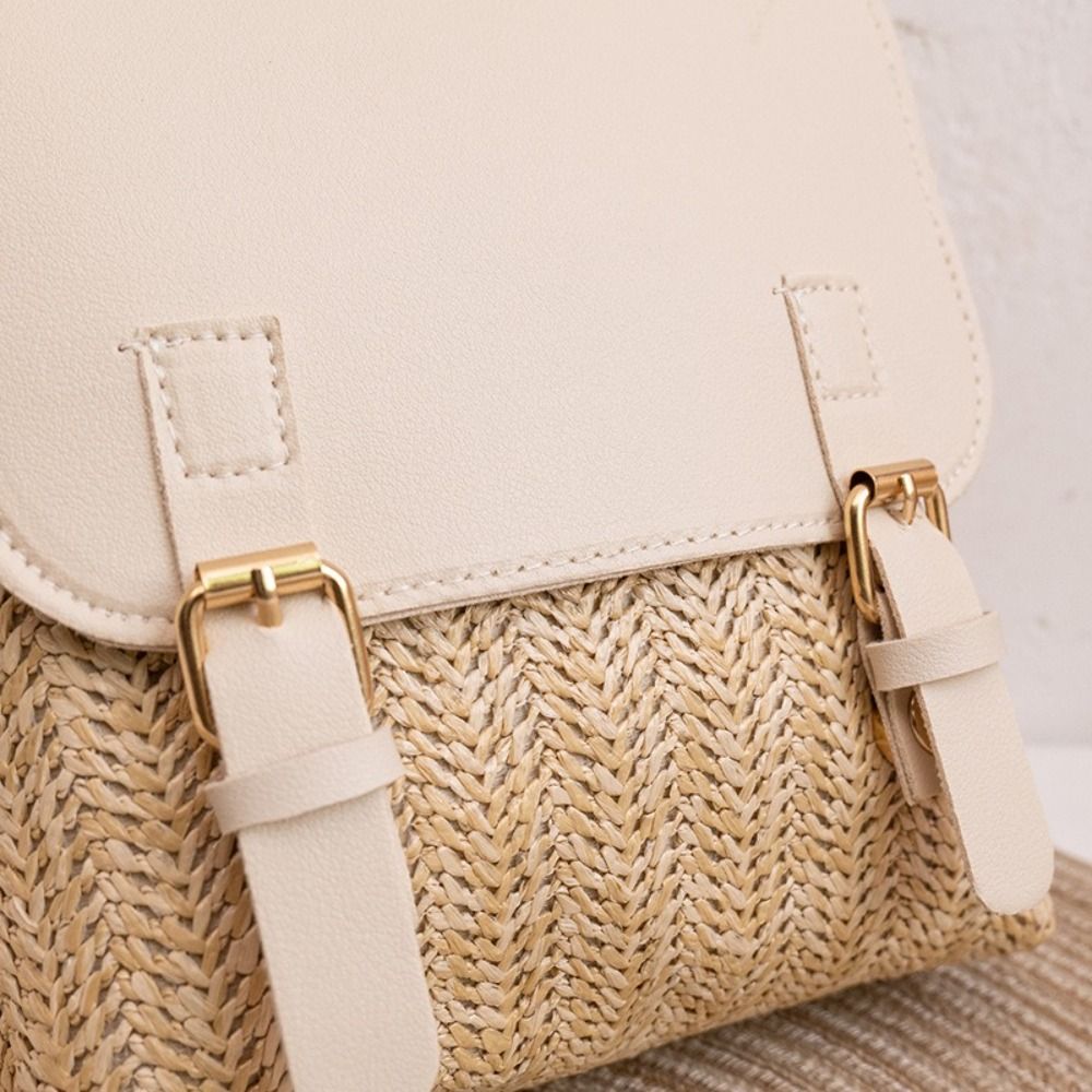 ファッションPUレザーストローバックパックレトロデザインヴィ - Leather Backpack Vintage のレビューと価格